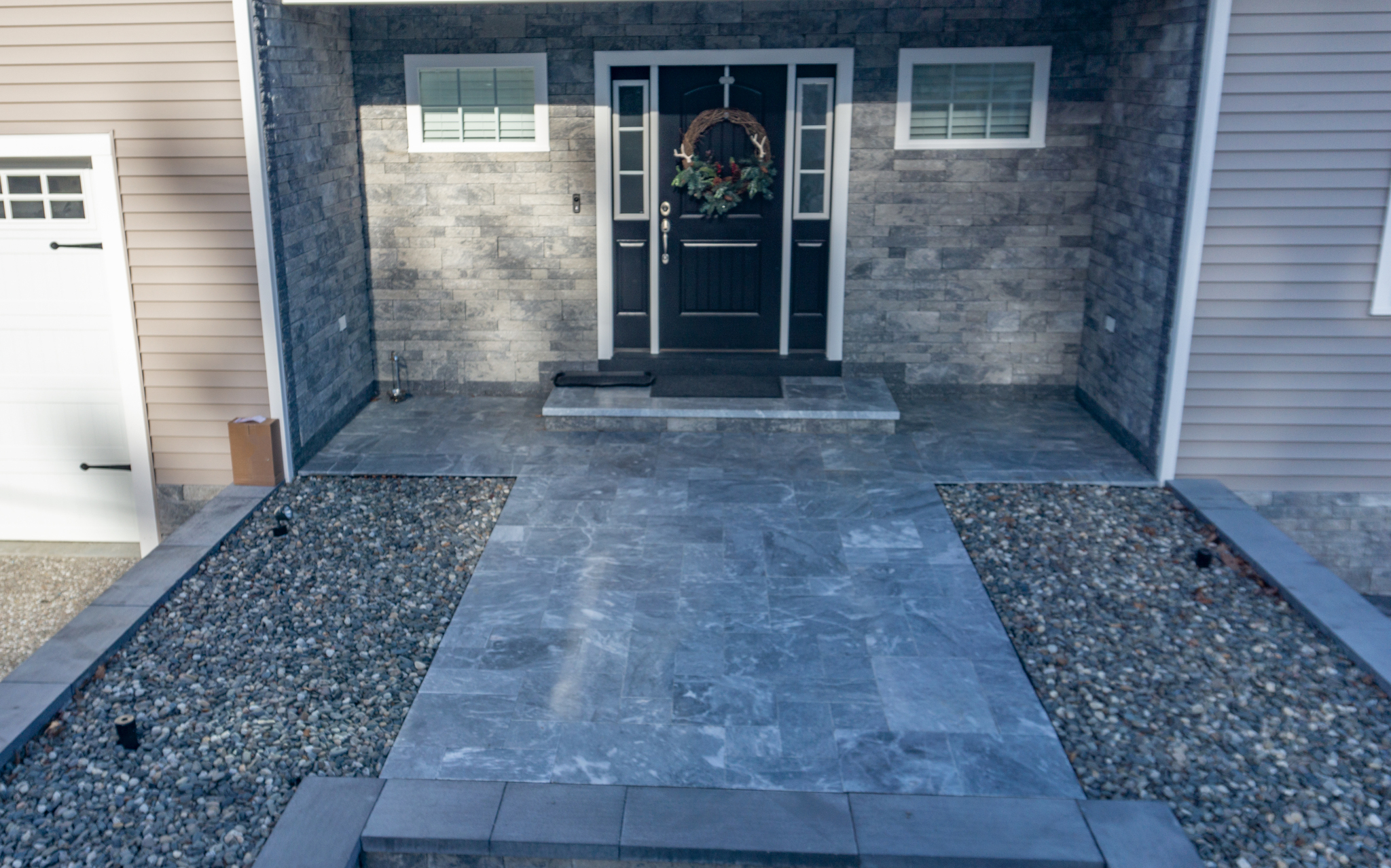 Natural stone walkway