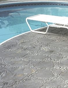 Stamped concrete pool patio