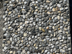 Grey blend exposed aggregate