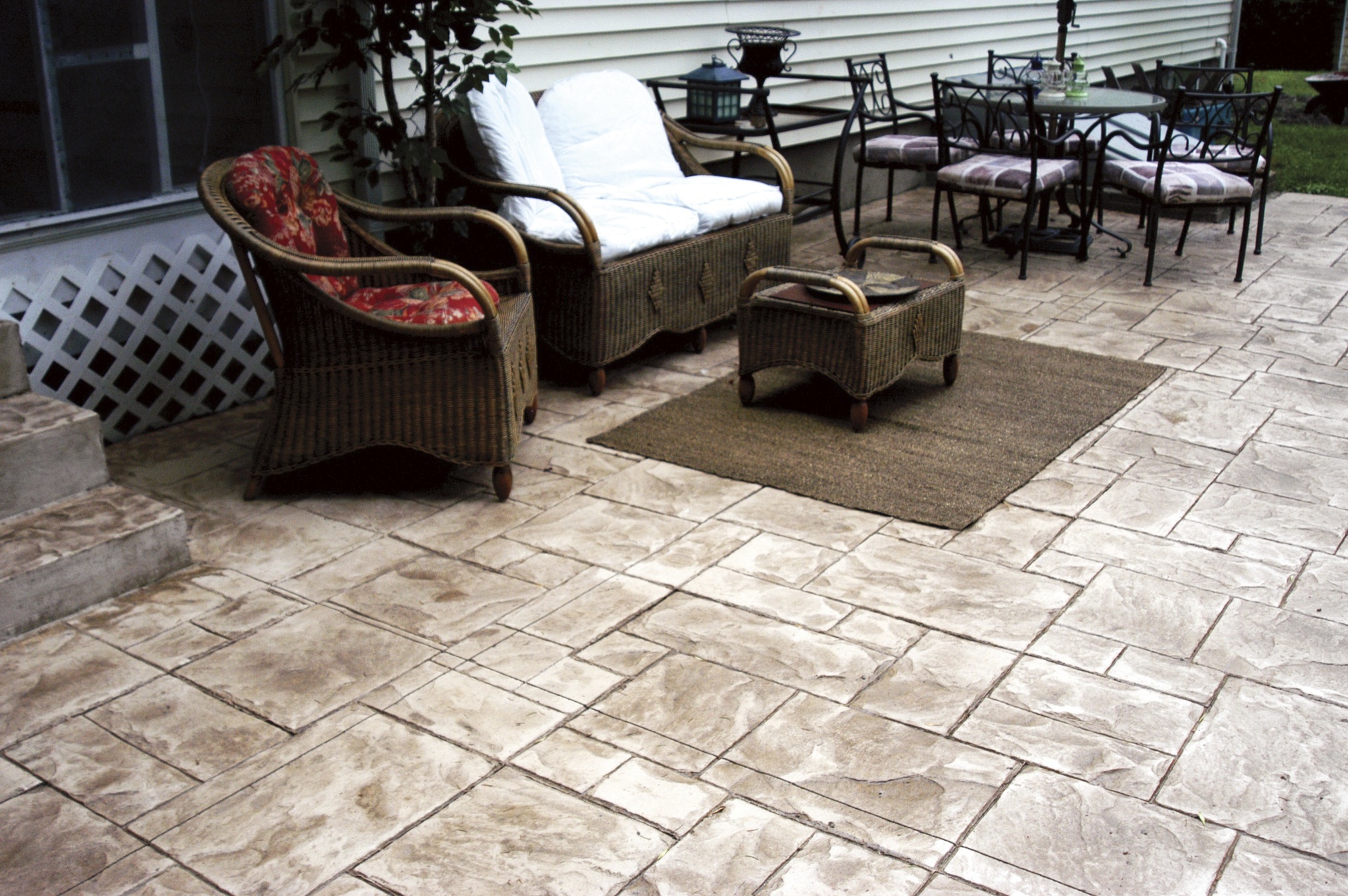 Stamped concrete patio