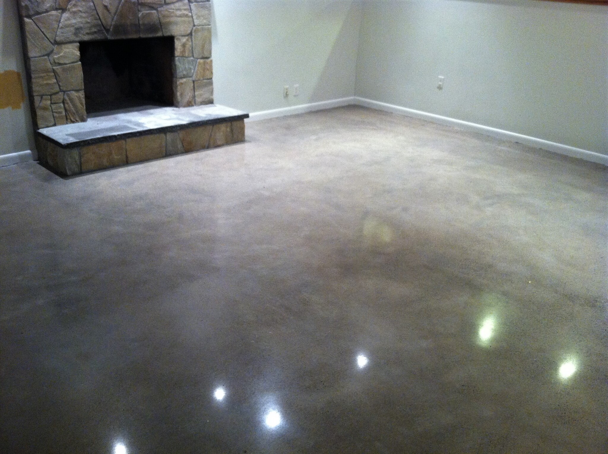 Polished concrete in living areas