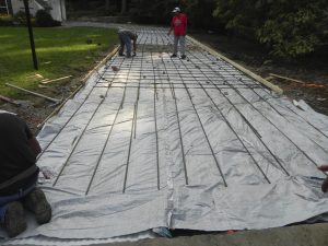 Heated driveway installation