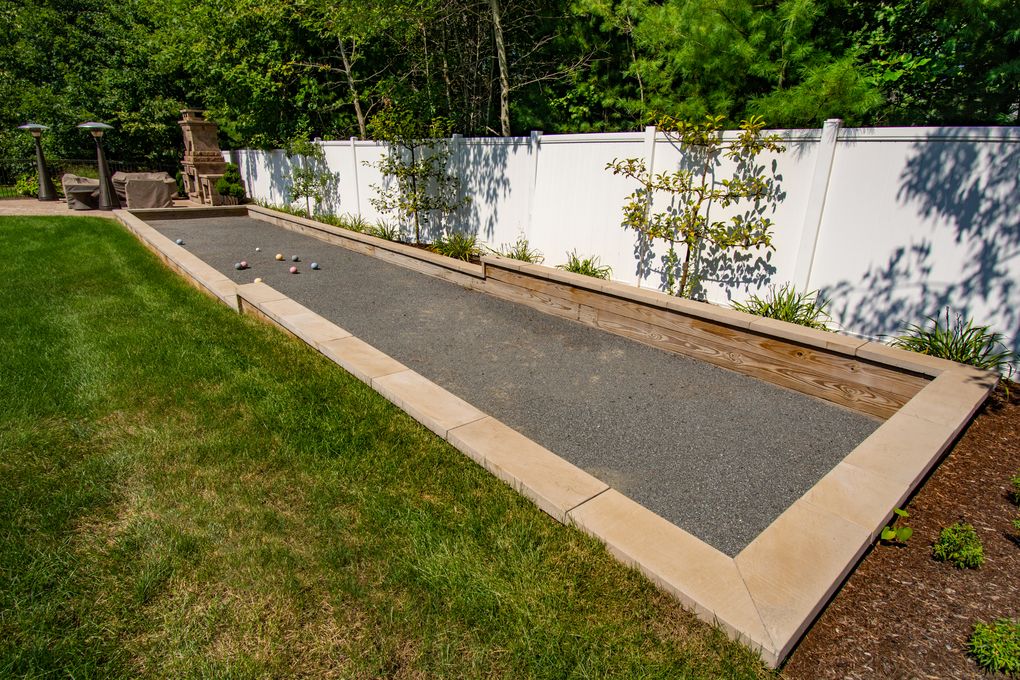 Back yard bocce court