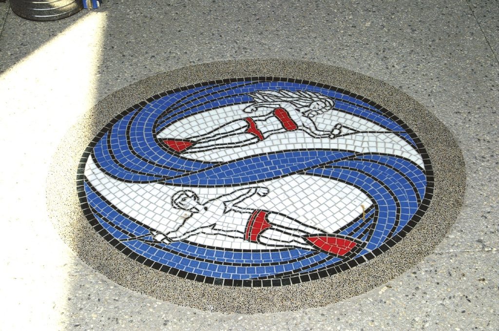 outdoor swimmer mosaic