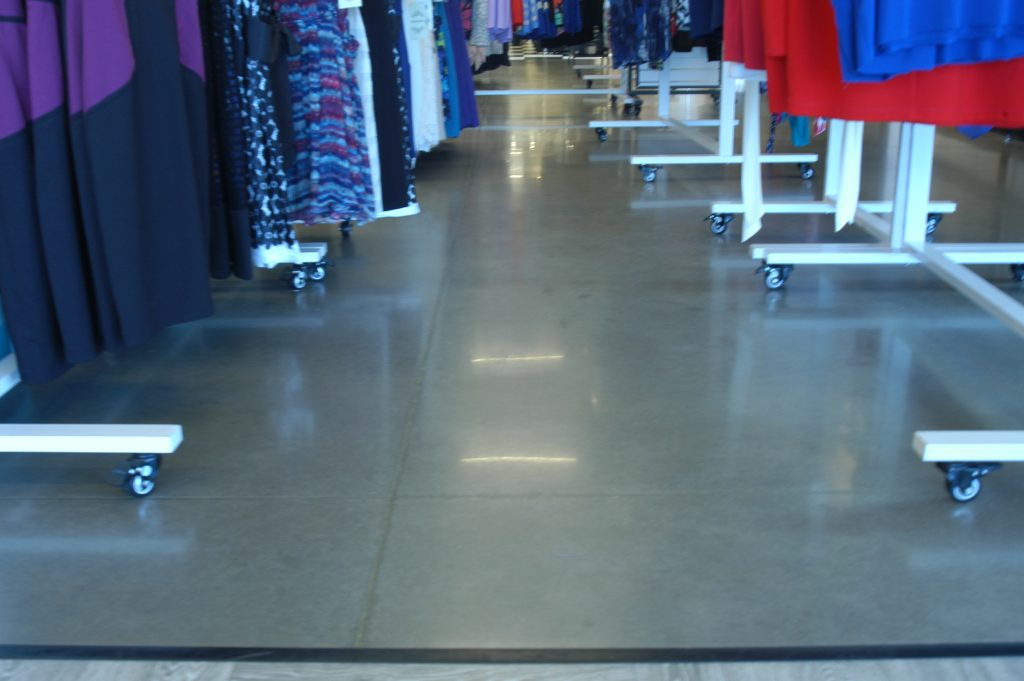 Polished concrete in retail stores