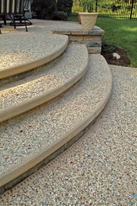 Poured Exposed Aggregate Steps
