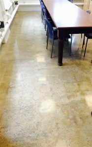 Stained polished concrete