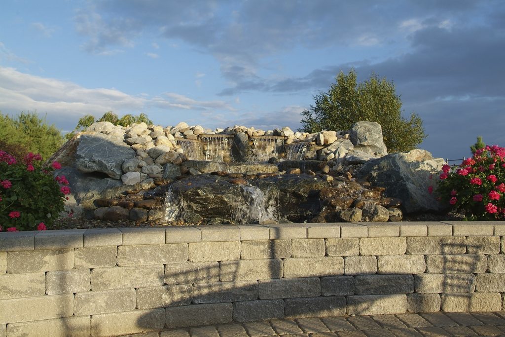 Serene Natural Stone Waterfall