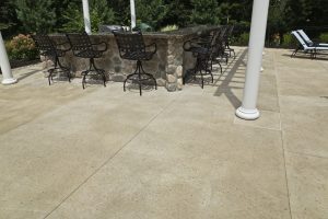 Sanded slate texture stamped concrete