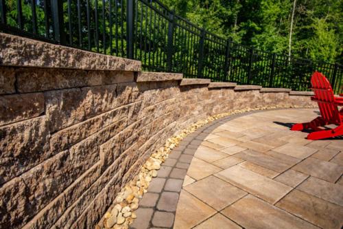 Techo Bloc retaining wall on patio