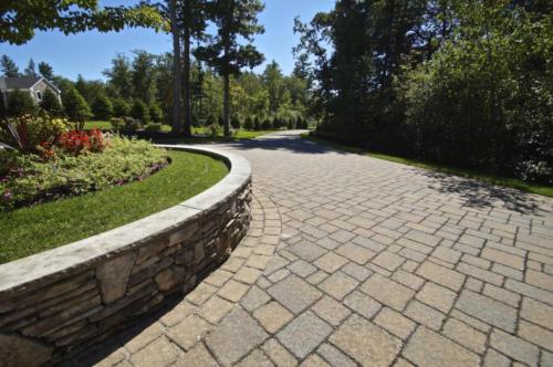 Natural Stone retaining wall and patio