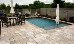 Silver Travertine Pool Patio - Triad Associates