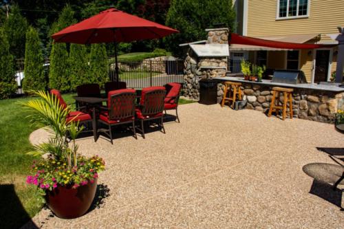 Outdoor Living Patio with Seating and Bar