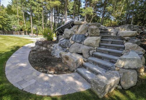 Natural Stone walkway and steps