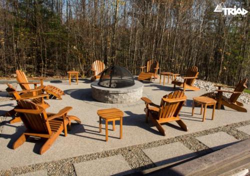 Exposed Aggregate Patio with Fire Pit and Seating