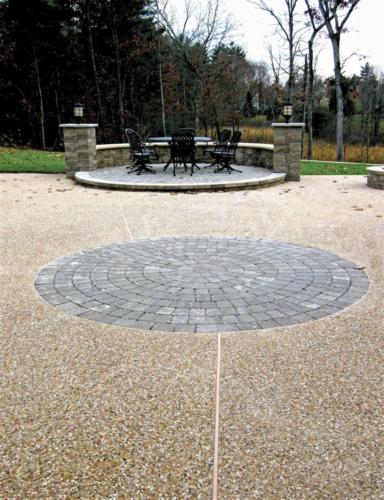 Aggregate Patio with Natural Stone Inlays