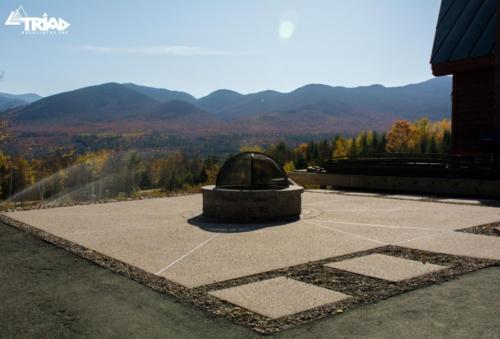 Exposed Aggregate Patio with Fire Pit