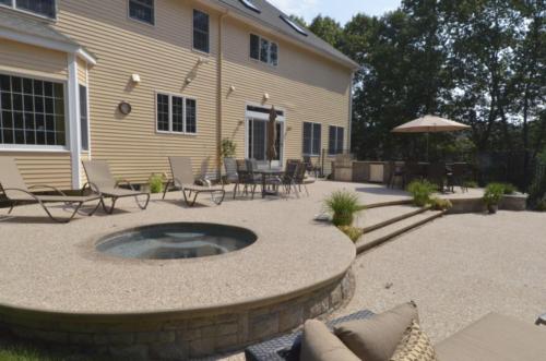 Aggregate Patio with Hot Tub