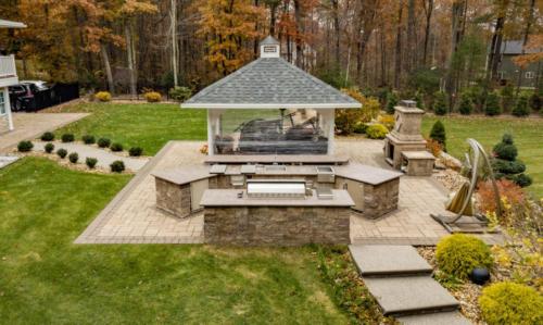 Outdoor Living Gazebo with Kitchen and Seating 