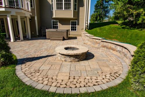 Paver patio with fire pit