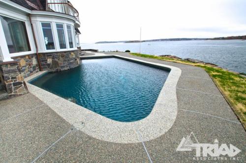 Exposed Aggregate Pool Deck with Ocean 