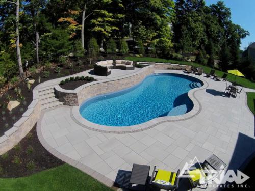 Paver Pool Patio with Retaining Wall