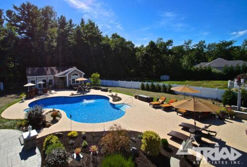 Exposed Aggregate Pool Patio with Cabana 