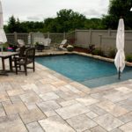 Silver Travertine Pool Patio - Triad Associates