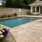 Silver Travertine Pool Patio - Triad Associates