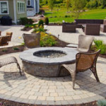 Techo-Bloc Walls with Fire Pit - Triad Associates, MA